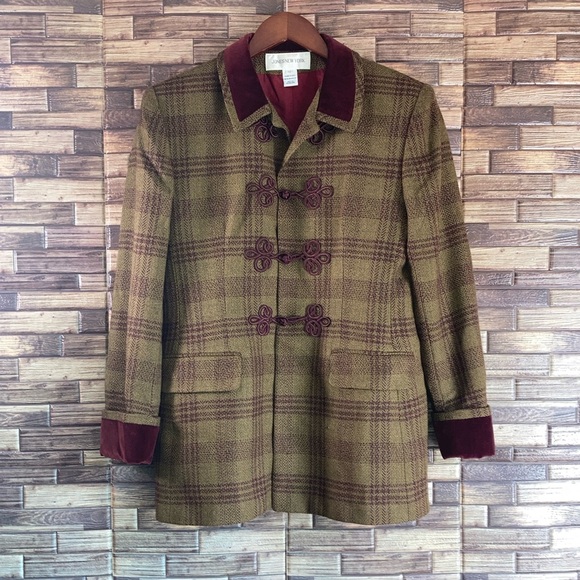 Vintage JONES NEW YORK WORSTED WOOL PEA COAT WOMEN'S SZ 12 TOGGLE CLOSURE - Picture 1 of 8